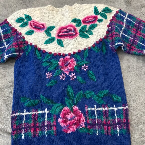 Vintage Robin Sinkler Cottage Grannycore Mohair Wool Sweater Womens Medium Large - Picture 7 of 7